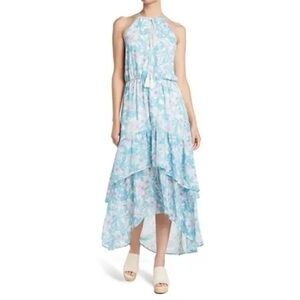 Melrose and Market Blue and White Floral Midi Dress